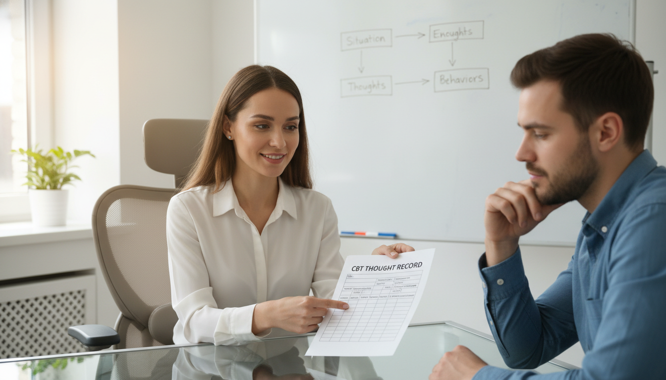 Cognitive behavioral therapy session in a modern Carlsbad office